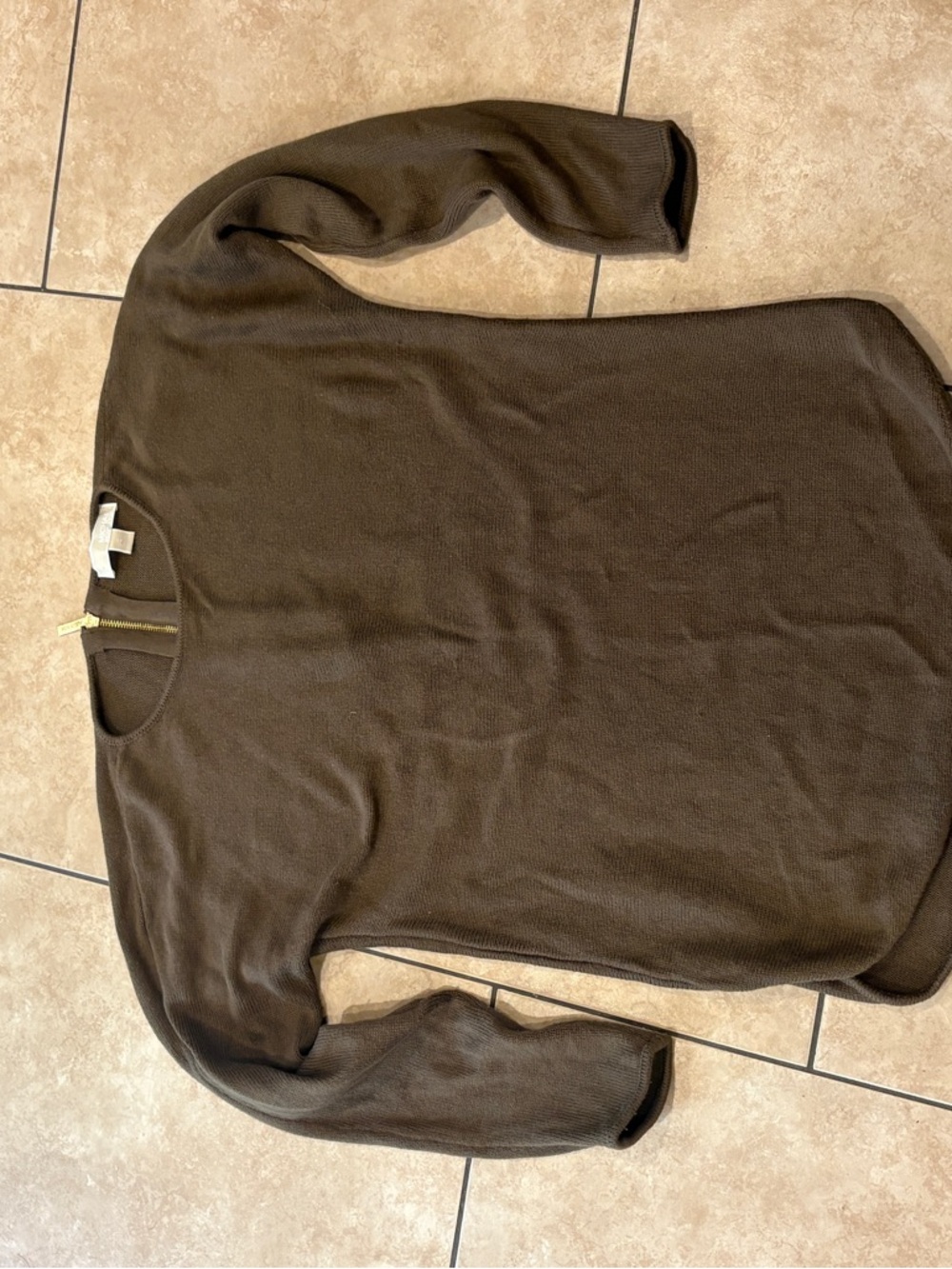 Michael Kors Women’s Brown Half-Zip Knit Sweater